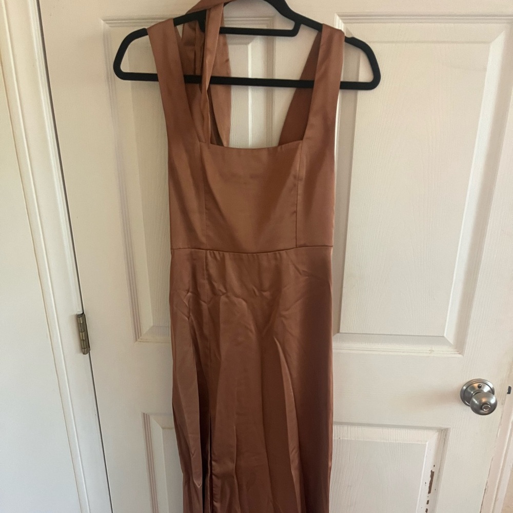 Claire midi dress / show me your mumu / copper luxe satin